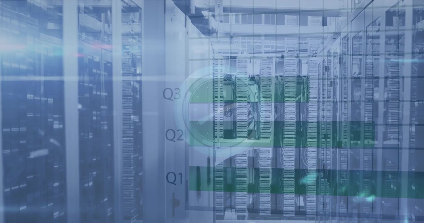 Animation of connections and clock over servers