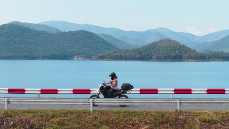 motorcycle adventure by the lake
