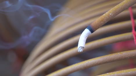 burned coil swirl incense in macau (macao) temple