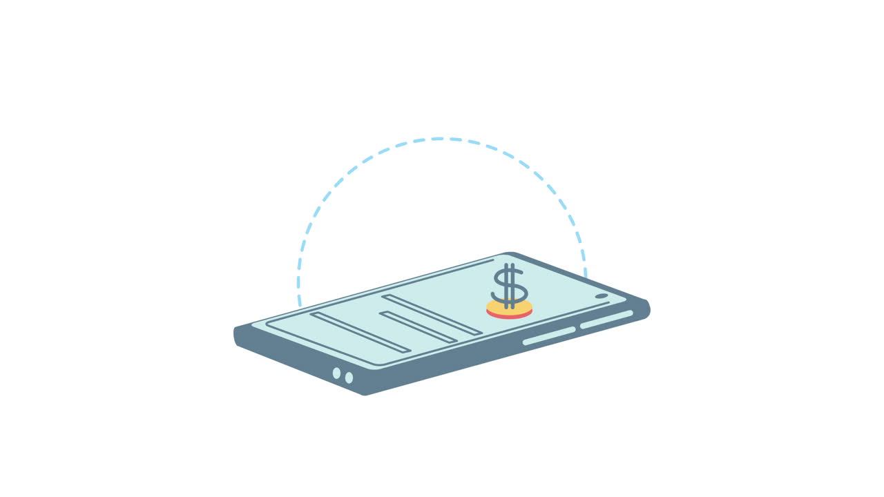 smartphone device with money animation