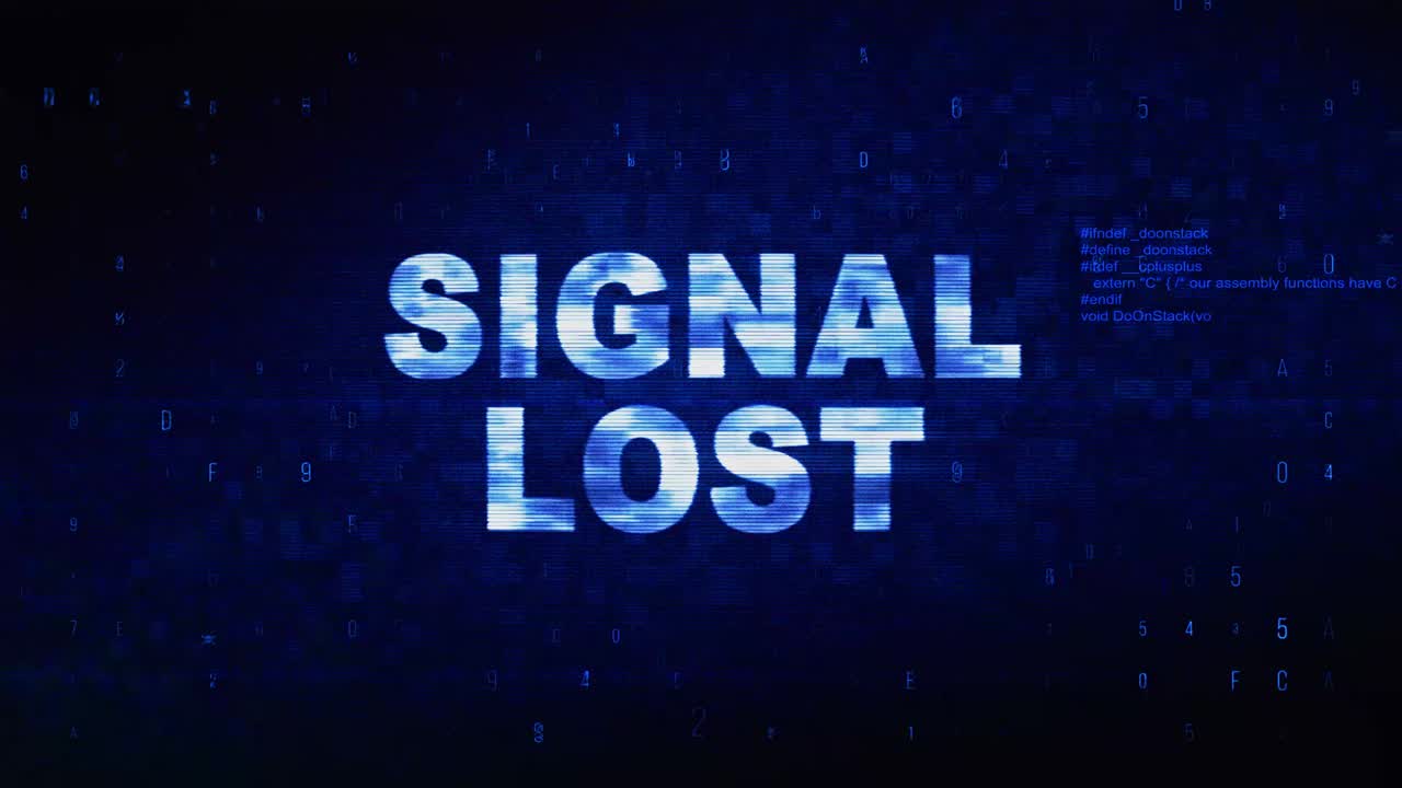 Signal lost text digital noise twitch and glitch effect tv screen loop animation background login