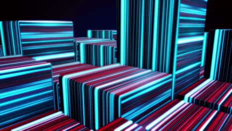 Abstract 3D Geometric Pattern with Neon Lines