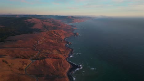 bolinas sonoma costa parque estatal golden sunset accidentado ventoso océano pacífico pintoresca carretera costera california avión no tripulado bodega bay fort ross redwoods punto reyes big sur salmón arroyo movimiento hacia atrás