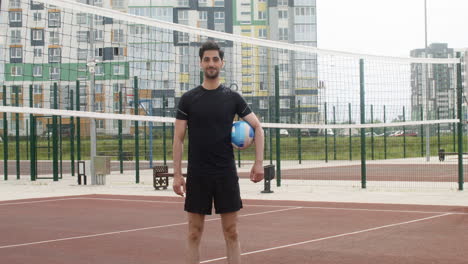 brunet volleyball player outdoors