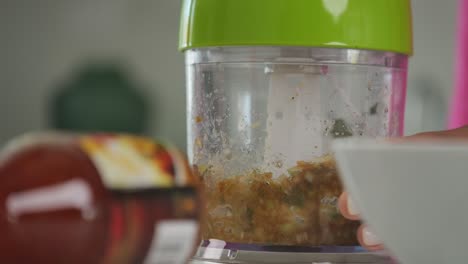 blending fresh ingredients in a food processor