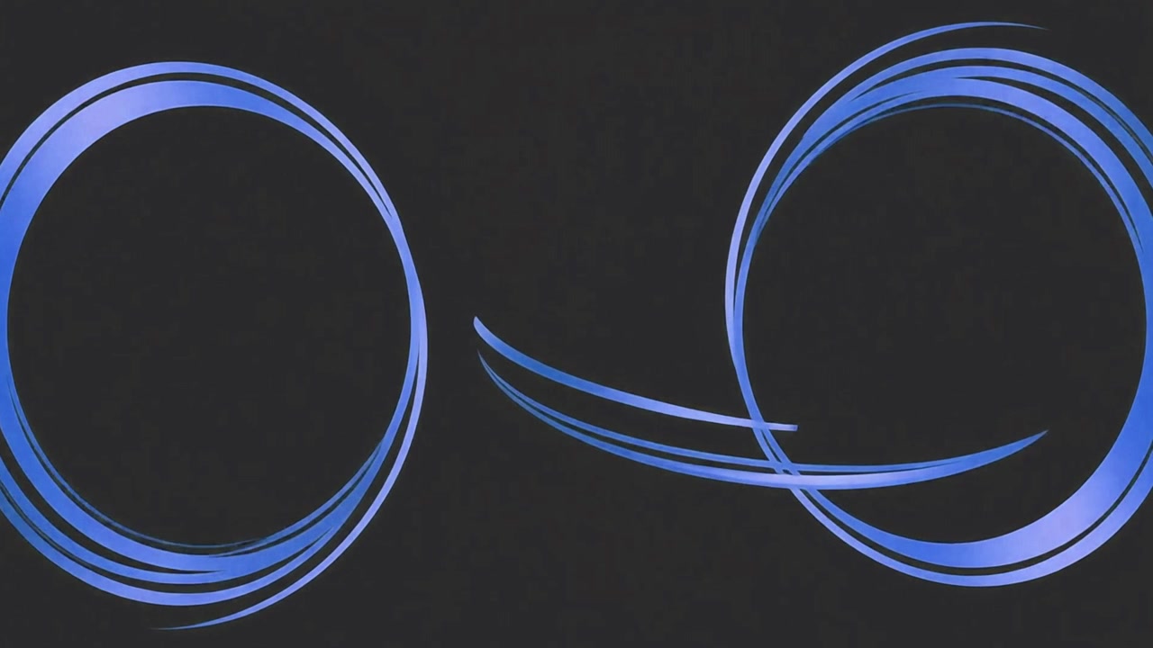 Animazione astratta di cerchi blu luminosi e linee di connessione