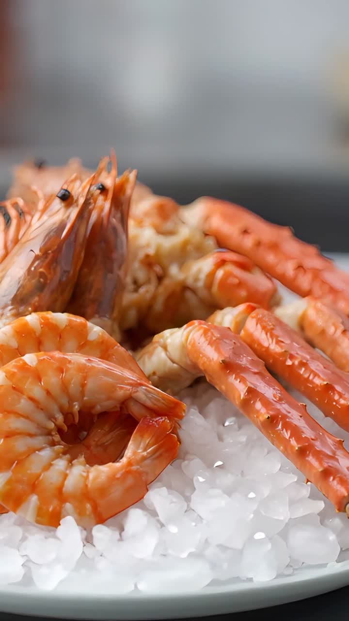 Deliziosi frutti di mare su sfondo sfocato