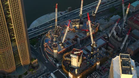 redevelopment area of queens wharf brisbane building at the waterfront in brisbane, australia