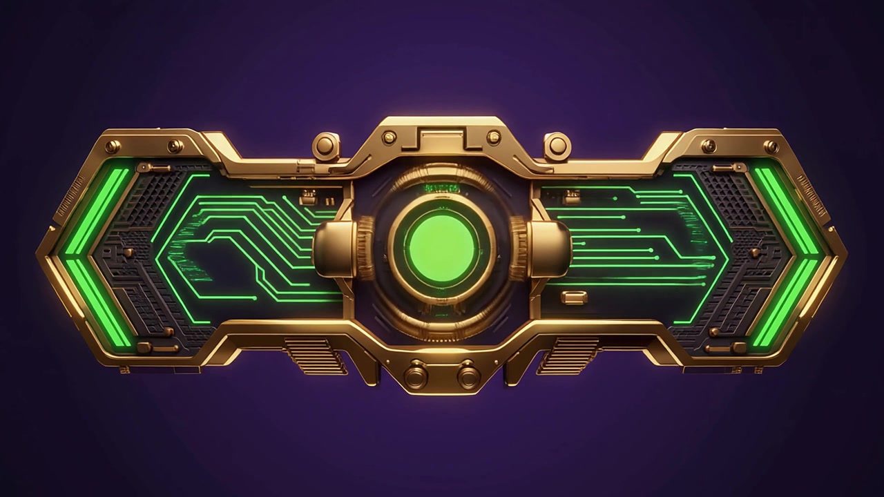Animazione di Circuito Stampato Futuristico Oro e Verde