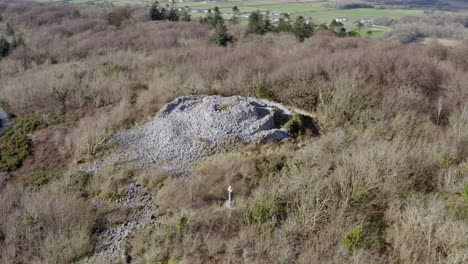 Finvarra-castle-on-Knockma-Hill-Wide-Aerial-Shot