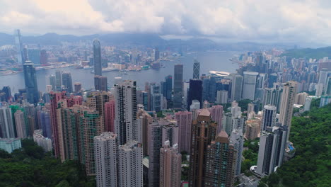 aerial of hong kong from the peak