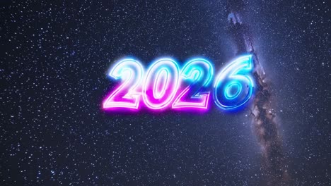 2026 neon year in space