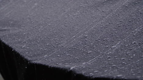 heavy rain dripping from black waterproof textile. 4k