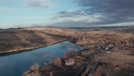 Wide,-epic,-aerial-shot-of-lake-Cincis-in-Romania