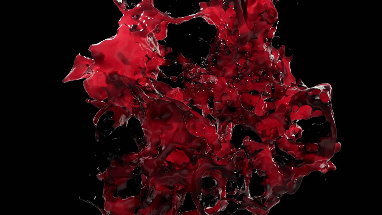 빨간 액체 스플래시