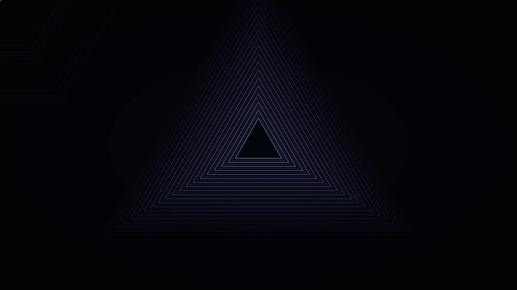 Abstract Geometric Animation of Concentric Triangles on Dark Background