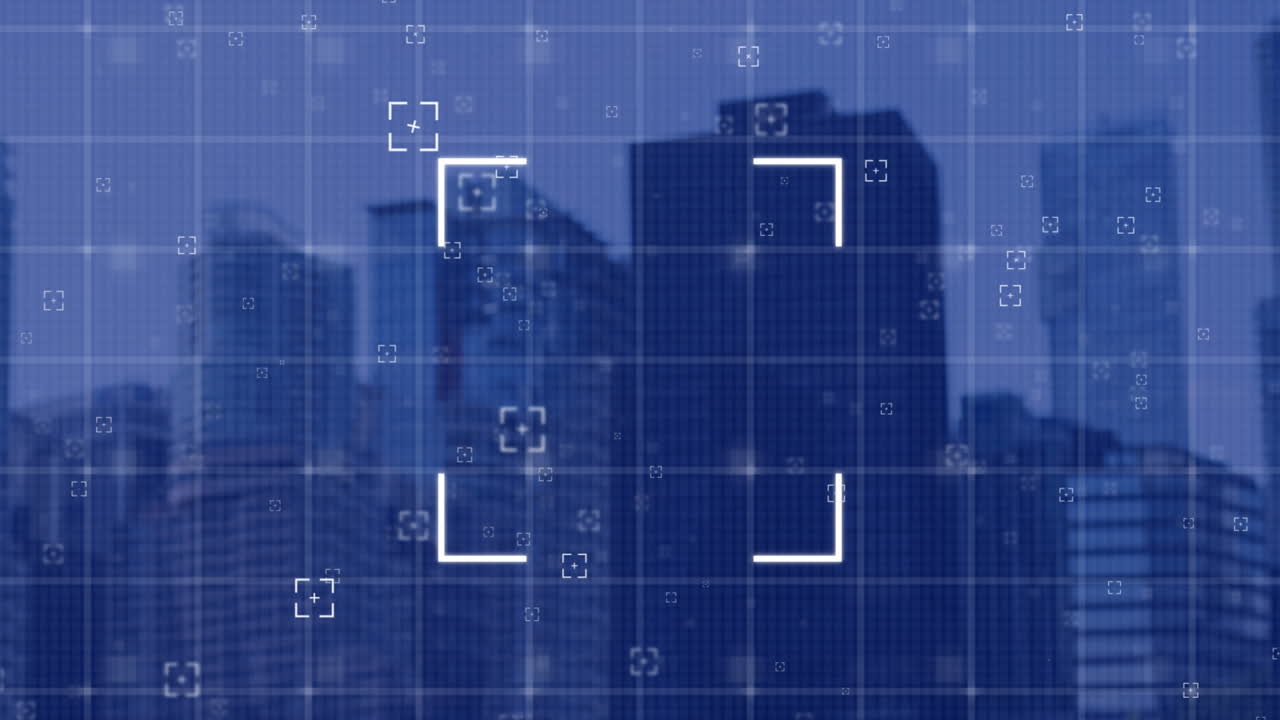 alcance y cuadrícula sobre fondo azul