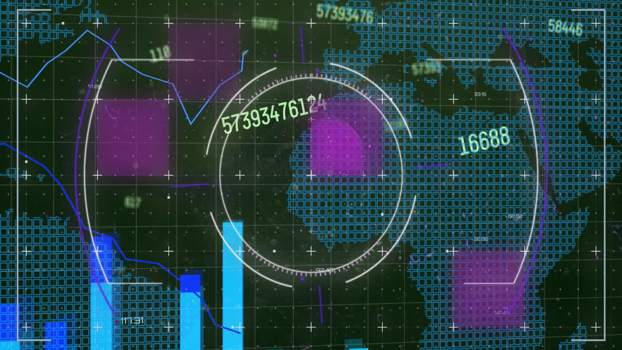 숫자가 변하고 통계가 기록되는 범위 스캐닝의 애니메이션
