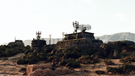 a futuristic military base in the desert