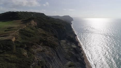 Charmouth-beach-and-Golden-cap-aerial