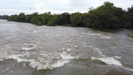 dandeli kali river flowing down in a close-up view