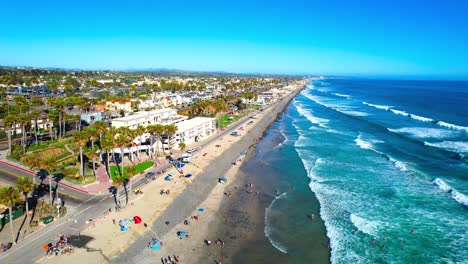 Drone-Shot-of-Oceanside-Beach