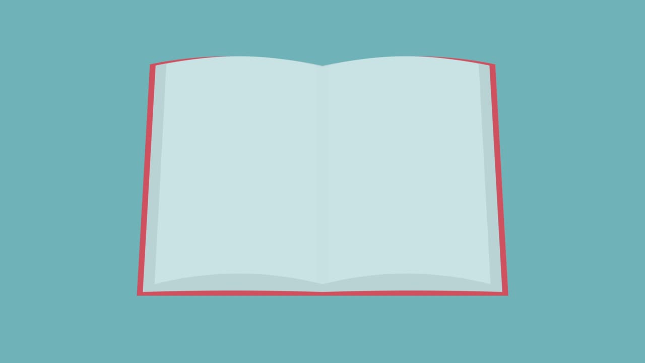 Semplice e carina animazione di un libro che si sfoglia, loop di 2 secondi.