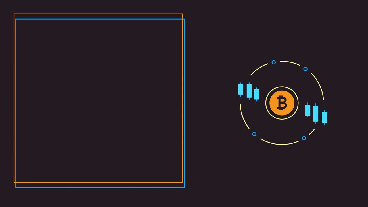 video en 4k del icono de criptomoneda de dibujos animados en fondo negro.