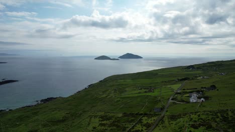 view from ring of kerry, ireland, towards scariff and deenish island