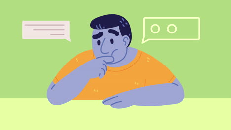 man with doubts character animation