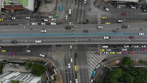 expressway top view, road traffic an important infrastructure