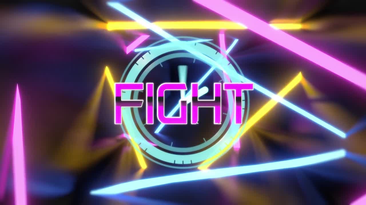 animación del texto de lucha sobre las formas