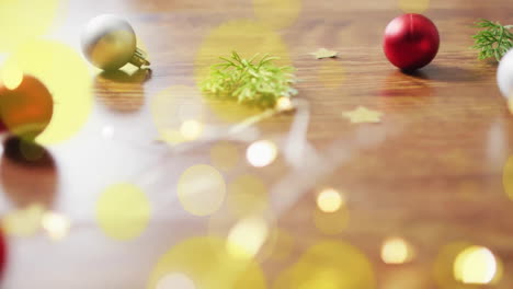 animación de puntos de luz sobre las decoraciones navideñas