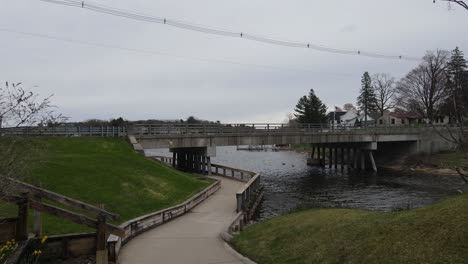 Flying-under-an-old-stone-and-cement-bridge