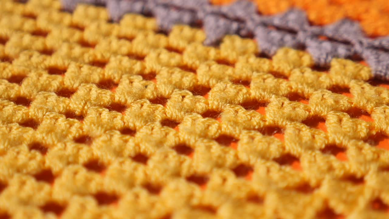 Closeup view of a crocheted fabric