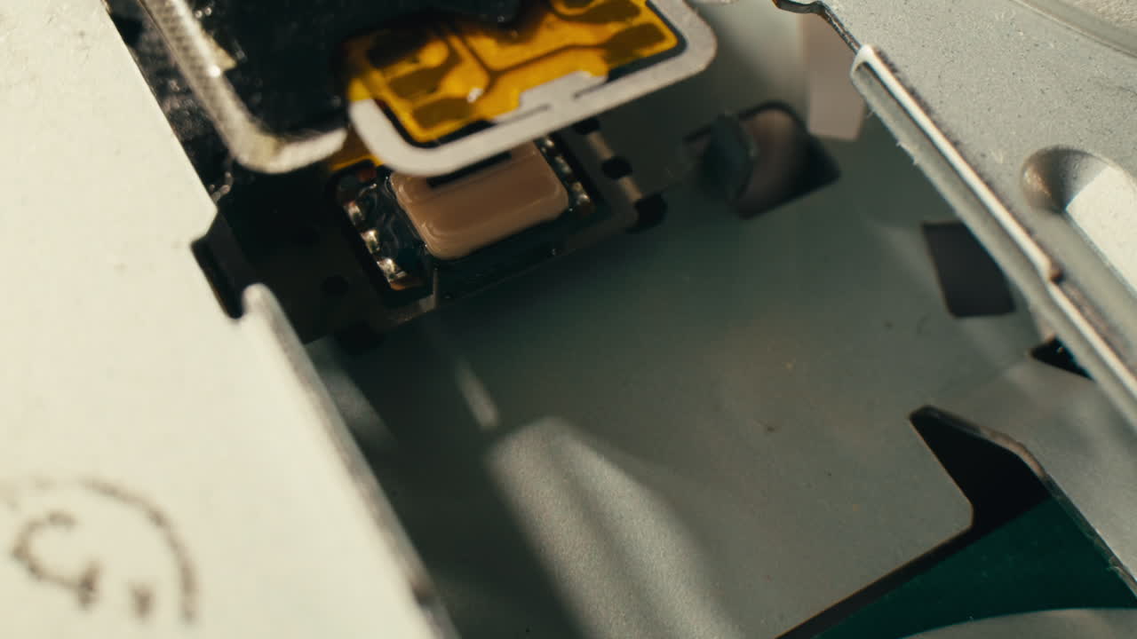 Floppy disc FDD close up, Using diskette for old PC computer macro. Archive programme or Music recorder, playing retro computer games. Vintage device for office, obsolete technology. . High quality 4k footage