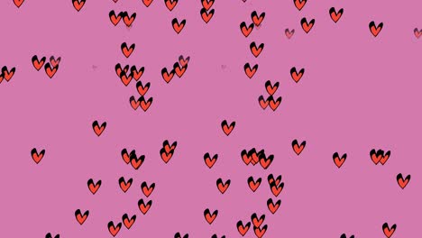 colorido forma de corazón símbolo de amor animación de dibujos animados en pantalla rosa. enamorarse y concepto de valentín. clave de croma y canal alfa