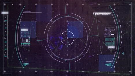 Animación-De-Escaneo-De-Alcance-Y-Procesamiento-De-Datos-Sobre-Fondo-Negro