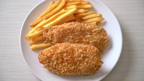 fried-chicken-breast-fillet-steak-with-French-fries-and-ketchup