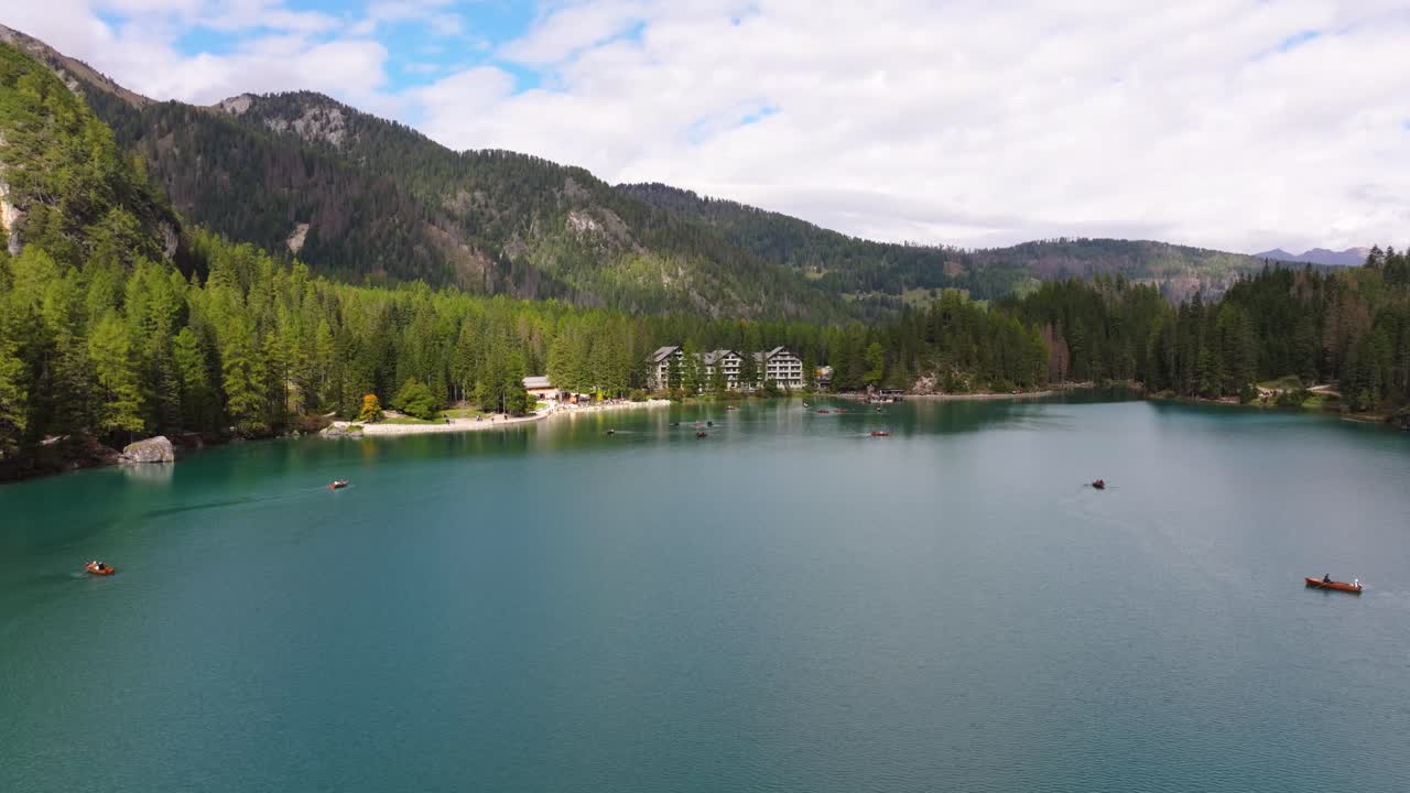 4K Cinematic drone footage at Lago di Braies -Dolomites - Italy_09