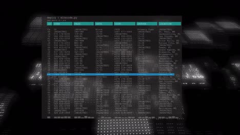 animación de pantallas con procesamiento de datos.