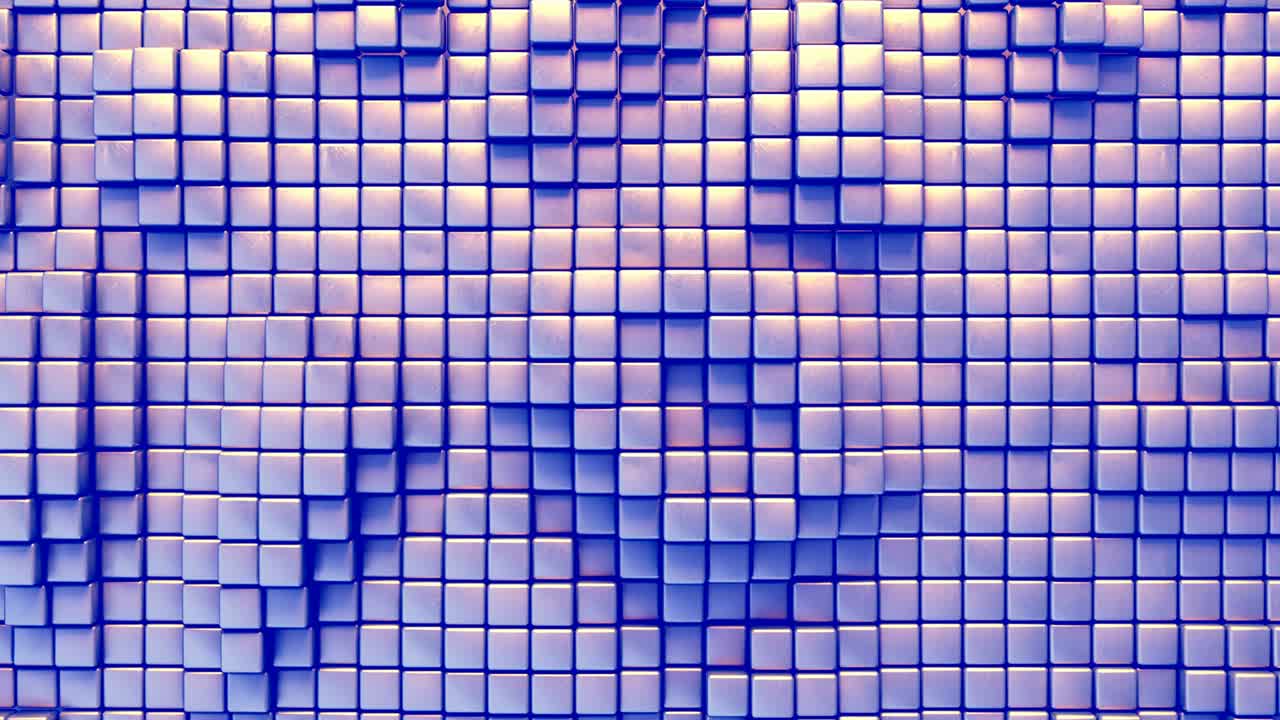 fondo púrpura con cubos tridimensionales animación de bucle sin costuras de renderizado 3d