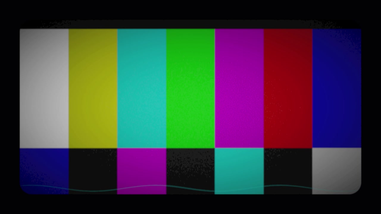 Segnale di monoscopio televisivo vintage con effetto glitch