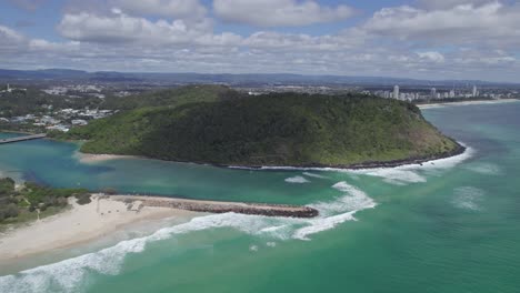 a beautiful summer day - tallebudgera creek - burleigh mountain and palm beach - aerial shot