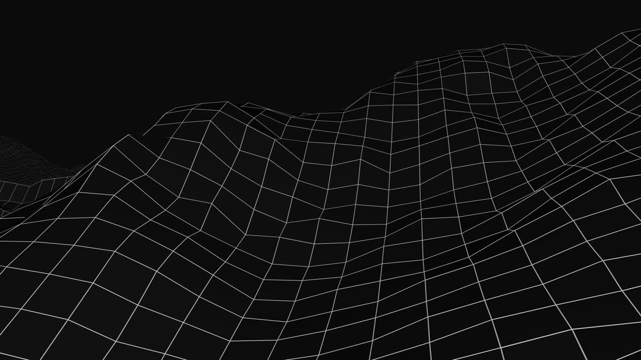 Fly over a futuristic landscape. Seamless looping animation