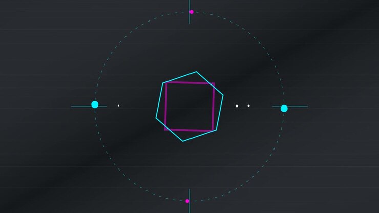 Abstract Geometric Animation with Rotating Hexagon and Square