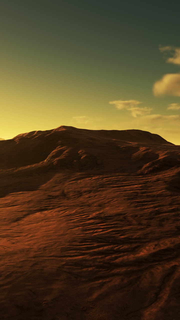 impresionante puesta de sol sobre un paisaje desértico