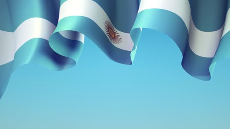 argentina waving flag on blue sky for banner design. animated background with waving national flag of argentina. festive patriotic design. argentine holidays. seamless loop