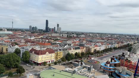 vienna old town city centre in austria from above filmed in 4k