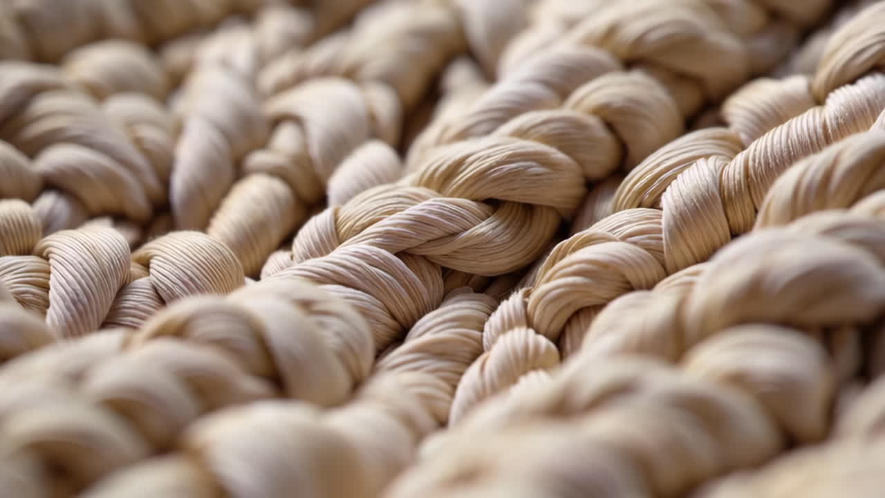 Close-up of Woven Straw Texture